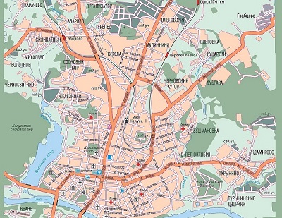 Карта Калуги