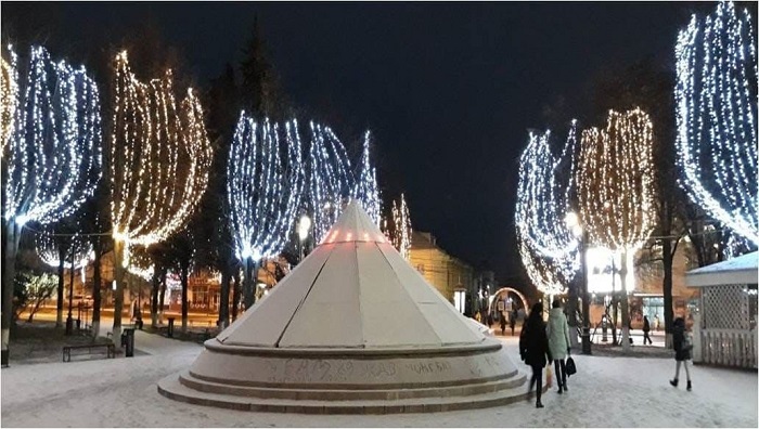 В Калуге установят 28 искусственных новогодних ёлок